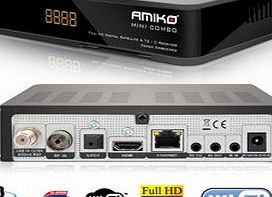 AMIKO MINI COMBO FULL HD COMPACT SIZE DIGITAL SATELLITE amp; T2 TERRESTRIAL / CABLE RECEIVER amp; MEDIA PLAYER
