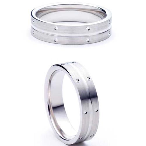 3mm Medium Flat Court Amity Wedding Band Ring In 18 Ct White Gold