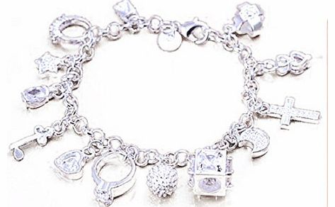 amonfineshop  Personality Women Silvering Fashion Jewelry Charm 13 Pendants Bracelet