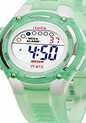 amonfineshop Sannysis Children Boys Girls Swimming Sports Digital Waterproof Wrist Watch (Green)