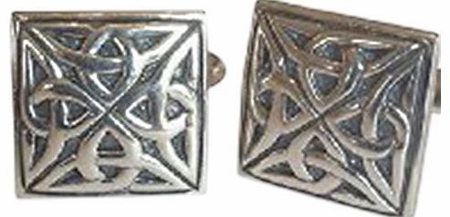 Amore Bracciali Sterling Silver Celtic Knotwork Design Cufflinks - Triskele