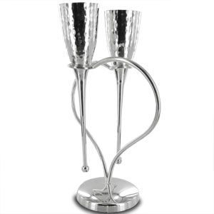 Heart Stand with Silver Plated Set of Two