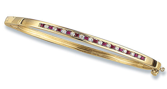 Ampalian Jewellery 18 carat Gold Diamond & Ruby Bangle (R50)