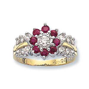 Ampalian Jewellery 18 carat Gold Diamond Ruby Ring (110)