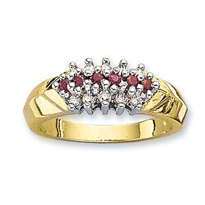 18 Carat Gold Diamond Ruby Ring (124)