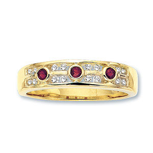 18 Carat Gold Diamond Ruby Ring (261)