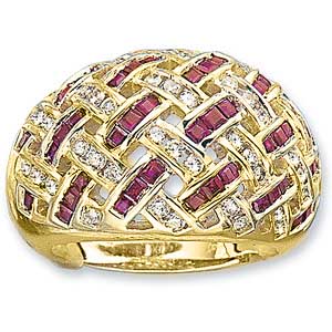 Ampalian Jewellery 18 Carat Gold Diamond Ruby Ring (292)