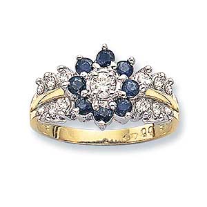 18 carat Gold Diamond Sapphire Ring (110)