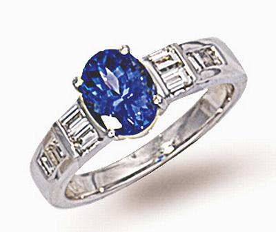 18 Carat Gold Tanzanite Diamond Ring (515)