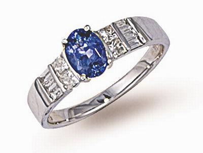 Ampalian Jewellery 18 Carat Gold Tanzanite Diamond Ring (516)
