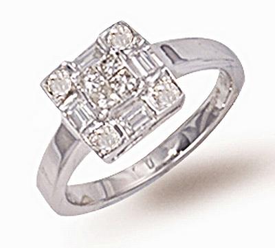 Ampalian Jewellery 18 Carat White Gold Diamond Ring (342)