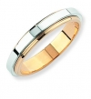 Ampalian Jewellery 9 carat Gold 4mm Two Tone Flat Court Wedding Ring