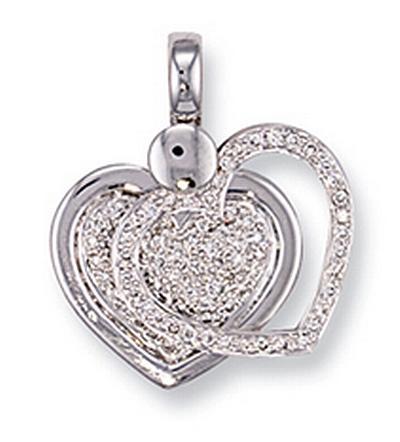 Ampalian Jewellery Diamond Heart Pendant & Chain (203)