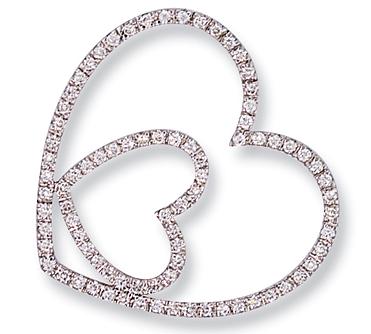 Ampalian Jewellery Diamond Hearts Pendant & Chain (204)