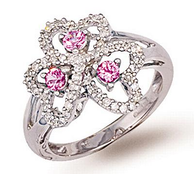 Ampalian Jewellery Diamond Pink Sapphire Ring (469)