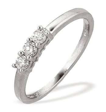 Diamond Trilogy White Gold Ring (062)