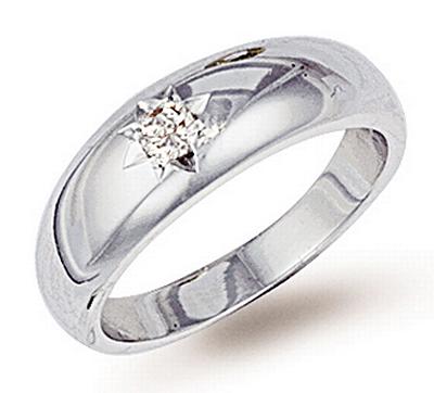 Gents White Gold Diamond Ring (423)
