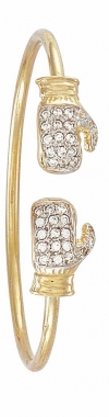 Ampalian Jewellery Gold & CZ Boxing Gloves Bangle