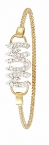 Ampalian Jewellery Gold & Glittering CZ MUM Bangle