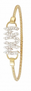 Ampalian Jewellery Gold & Glittering CZ MUM Bangle