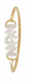 Ampalian Jewellery Gold & Glittering CZ NAN Bangle