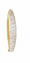 Ampalian Jewellery Gold Bangle with Glittering CZs in a Greek Key