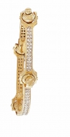 Ampalian Jewellery Gold Bangle with Glittering CZs