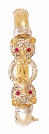Ampalian Jewellery Gold CZ Leopard Bangle