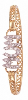 Gold CZ MUM Bangle