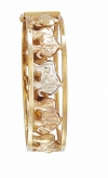 Gold Elephants Hinged Bangle
