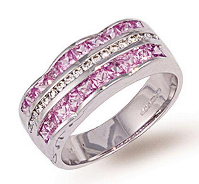 Ampalian Jewellery Pink Sapphire Diamond Ring (454)