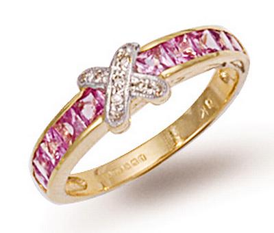 Ampalian Jewellery Pink Sapphire Diamond Ring (505)