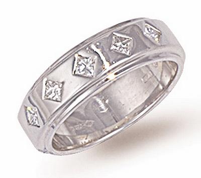 Ampalian Jewellery Platinum Diamond Wedding Ring (353)