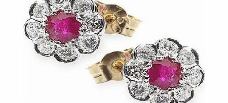 Ampalian Jewellery Ruby Diamond Earrings (R42)