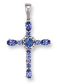 Ampalian Jewellery Tanzanite Cross & Chain (230)