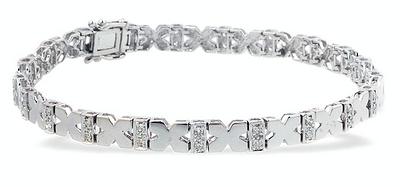 Ampalian Jewellery White Gold Diamond Bracelet (067)