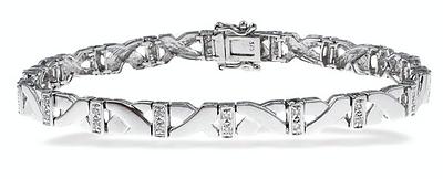 Ampalian Jewellery White Gold Diamond Bracelet (069)