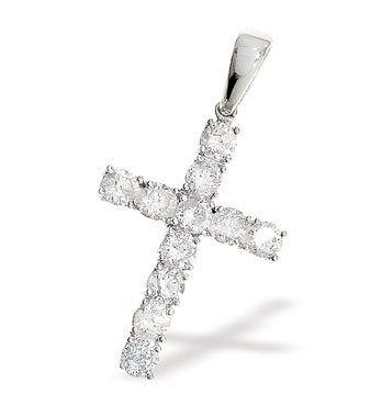 White Gold Diamond Cross (303)