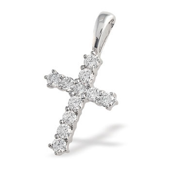 White Gold Diamond Cross (326)