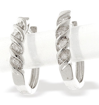 Ampalian Jewellery White Gold Diamond Earrings (219)