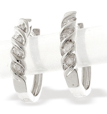 White Gold Diamond Earrings (219)