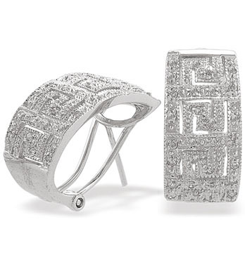 Ampalian Jewellery White Gold Diamond Earrings (500)
