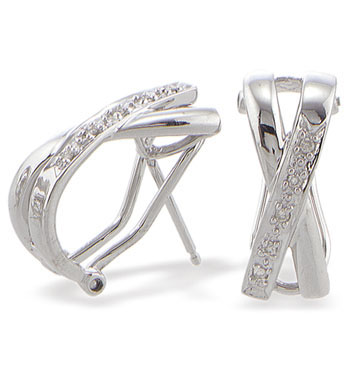 White Gold Diamond Earrings (521)