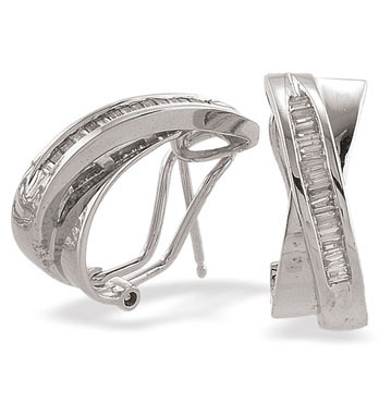 White Gold Diamond Earrings (533)