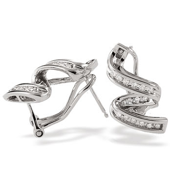 Ampalian Jewellery White Gold Diamond Earrings (610)