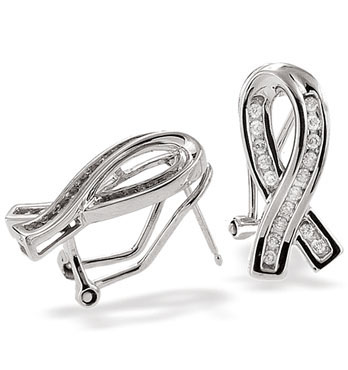 White Gold Diamond Earrings (612)