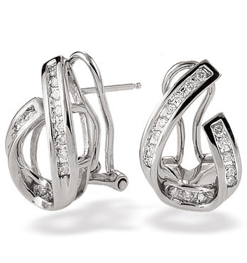 White Gold Diamond Earrings (614)