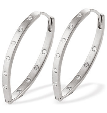 White Gold Diamond Earrings (628)