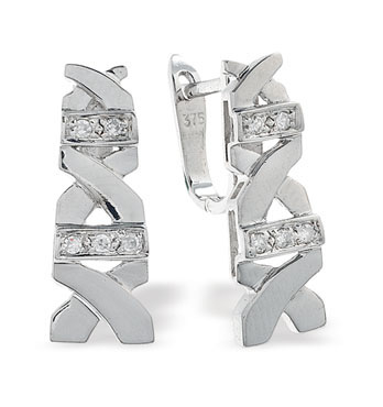 White Gold Diamond Earrings (660)