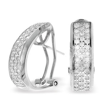 White Gold Diamond Earrings (819)